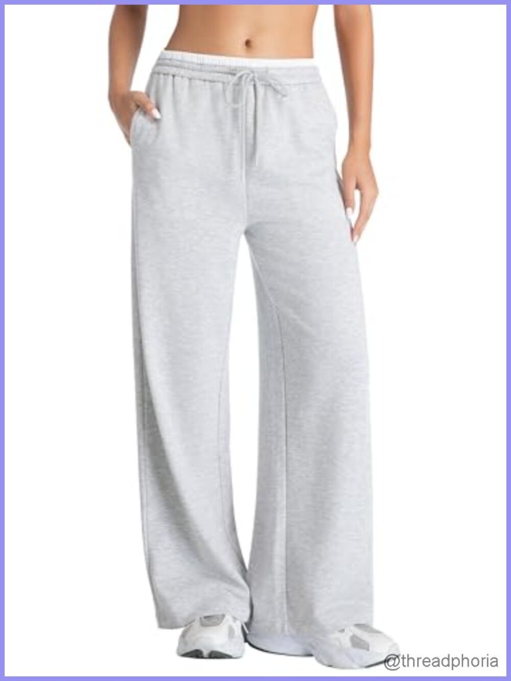 Women's Wide Leg Sweatpants High Waist Drawstring Lounge Pants with Pockets